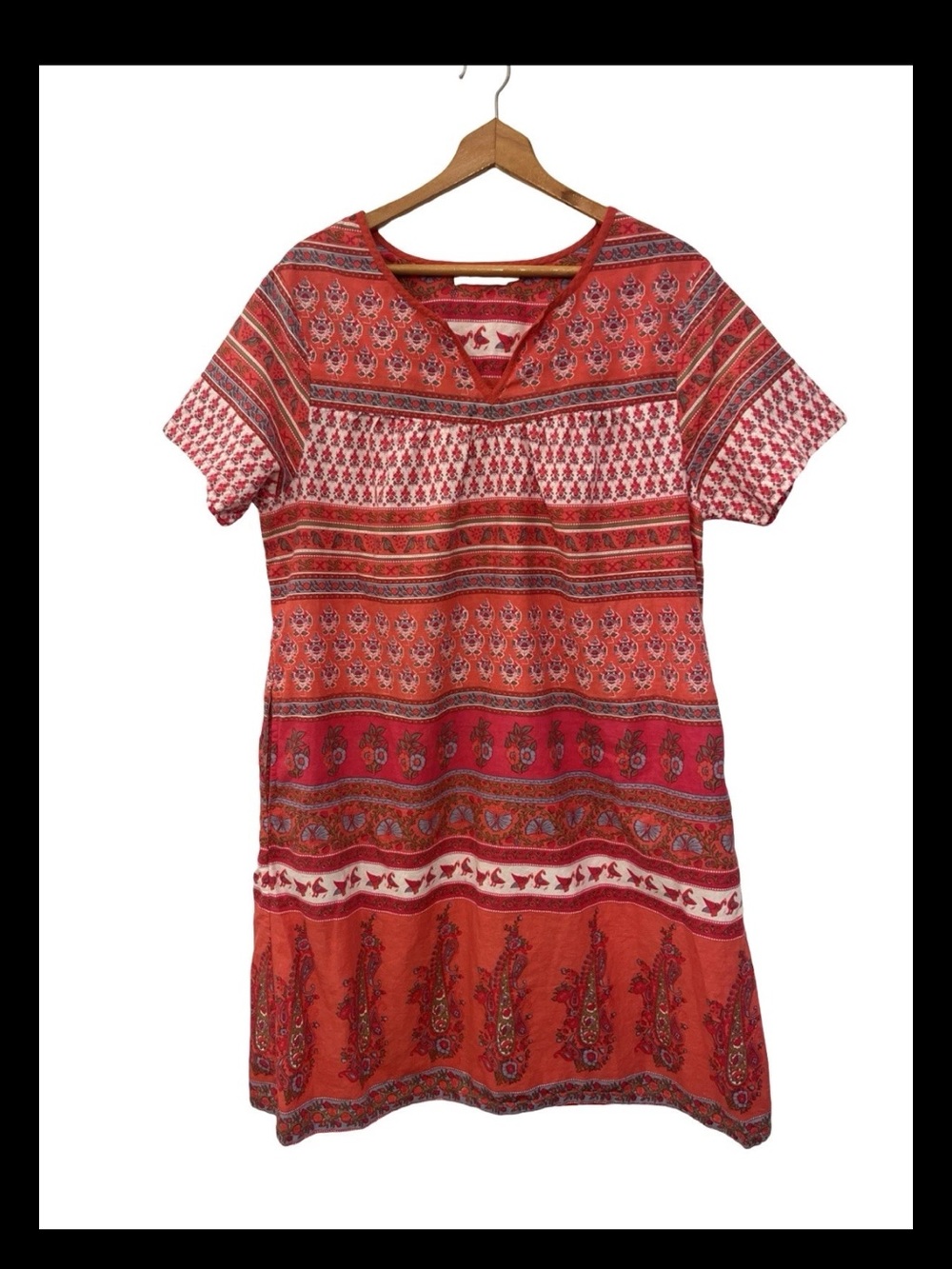 La Cera 100% Cotton Bohemian Tunic Dress Women’s XL